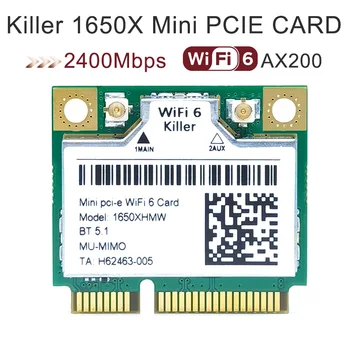 killer 1650X двухдиапазонный 2400M Bluetooth 5.1 mini pcie pci-e ноутбук настольная гигабитная беспроводная сетевая карта PK AX200 с поддержкой win11