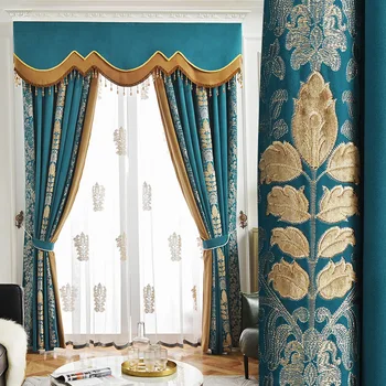 Французский фланелевый простой занавес спальня гостиная Французское окно сращивание теней ткань для штор индивидуальная готовая ткань занавес