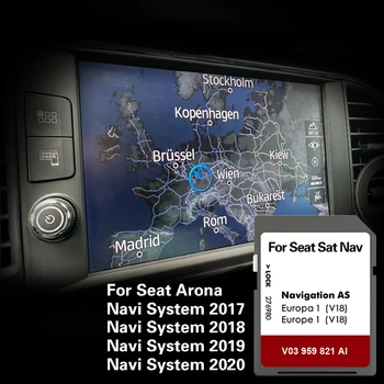 Карта спутниковой навигации GPS AS V18 Для Seat Arona Navi Systerm с 2017 по 2020 год, Обложка Дорожной карты автомобиля, Франция, Ирландия, Греция, Швеция, Испания