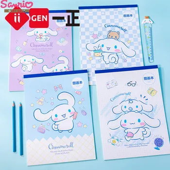 4шт Sanrio Kuromi Melody Cinnamoroll Kitty Раскраска Детская Книга для Рисования Утолщенная Школьная Милые Канцелярские принадлежности Kawaii