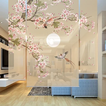 Китайская подвесная ширма Biombo Home Decoration С Вырезанными занавесками Простая гостиная Птицы и цветы