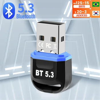 USB Bluetooth 5.3 5.1 Адаптер USB Bluetooth Приемник 5.0 Адаптер ключа для ПК USB Передатчик для беспроводной колонки, Аудио мышь