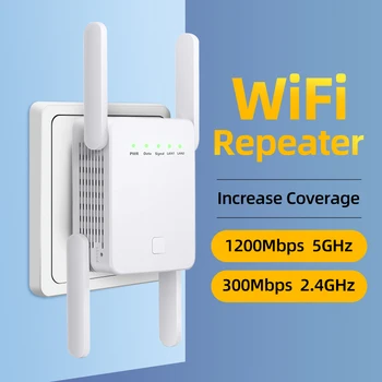 5G 1200 Мбит/с Wi-Fi Ретранслятор Беспроводной Расширитель Wi-Fi Дальнего Действия 5 ГГц 2,4 ГГц Усилитель сетевого сигнала Усилитель Точки доступа Wi-Fi