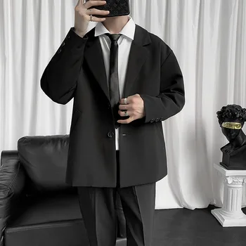 Lin2840-Однотонный костюм, модный тренд, высокий комплект из двух предметов