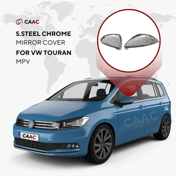 Для VW Touran MPV 2015-2022 Хромированная Крышка Бокового зеркала Из Нержавеющей Стали, 2 шт., Автомобильные Специальные Аксессуары, Высококачественная Клейкая Фурнитура