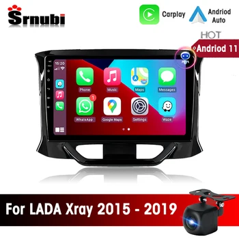 Srnubi 2Din Android 11 Автомобильный Радиоприемник для LADA Xray 2015-2019 Мультимедийный плеер Навигация GPS DVD Carplay 4G WIFI Авторадио Стерео