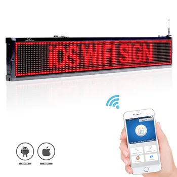 101 см Wifi беспроводной дистанционно программируемый рекламный светодиодный текстовый дисплей температуры, внутренний красный экран дисплея для бизнеса