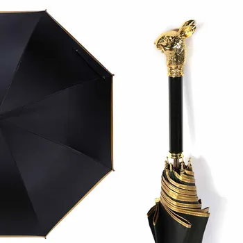 Зонт от дождя с длинной ручкой, мужской черный усиленный автоматический зонт, ветрозащитный Paraguas Ambrela от дождя YX50UM