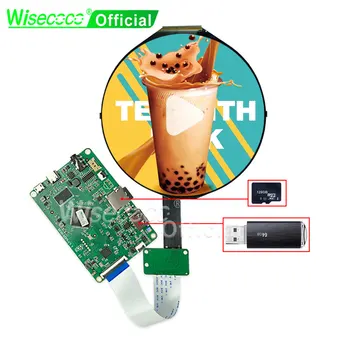 Круглый Дисплей Wisecoco, 5-дюймовый круглый ЖК-дисплей, Воспроизведение мультимедийной видеорекламы 1080 * 1080, USB-плата для рекламы, автопроигрыватель
