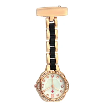 ALK Цветочный Тип Часы Для Медсестры Бриллиантовый Брелок Карманные Часы Для Медсестры Серебряный Подарок Для Кормящих Брошь Из Розового Золота Доктор Медицинские Кварцевые Часы