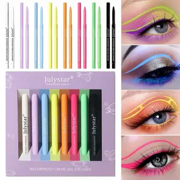 Цветные карандаши для глаз, 8 штук, Многофункциональная Гелевая подводка для глаз длительного ношения | Ручка для макияжа Для рисования плотных, тонких линий, делающих глаза более глубокими
