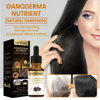 Эссенция против седины для волос Natural Ganoderma CareEssence Natural Repair Цвет Черный Продукт White Hair Nourish T V3T5