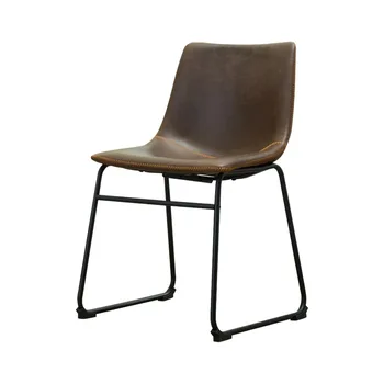 Roundhill Furniture Lotusville Винтажный обеденный стул из искусственной кожи - набор из 2 стульев 22,25x18,50x31,50 дюймов