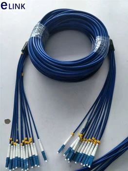 1mtr 12 жильный бронированный патчкорд SM SC LC FC ST APC Однорежимные волокна 12C Бронированная волоконно-оптическая перемычка ftth кабель ELINK ftth синий