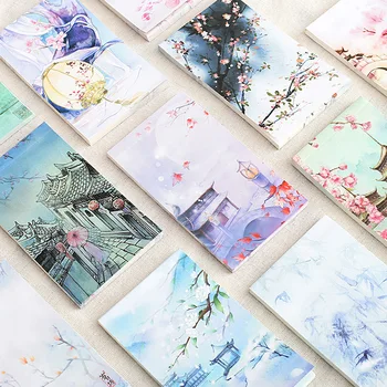25шт Креативный эстетичный портативный маленький блокнот в китайском стиле может порвать красивую цветную страницу блокнота для заметок