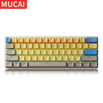 Механическая клавиатура MUCAI 61 Клавиша USB Проводная Со светодиодной Подсветкой Axis Gaming Механическая Клавиатура Gateron Оптические Переключатели Для Рабочего Стола