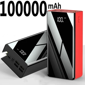 Power Bank 100000 мАч Портативный Повербанк для Быстрой Зарядки Мобильного Телефона Внешнее Зарядное Устройство Powerbank 100000 мАч для Xiaomi Mi