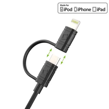 Кабель для синхронизации данных Lightning 8 Pin и Micro USB 2 В 1, сертифицированный MFI USB-кабель для зарядки/синхронизации данных для Apple Lightning other Micro