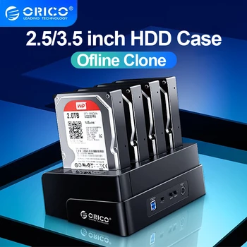 Корпус жесткого диска ORICO 2,5/3,5 Дюймов, док-станция для жесткого диска с автономным клонированием SATA к USB 3,0, док-станция для жесткого диска с поддержкой 64 ТБ