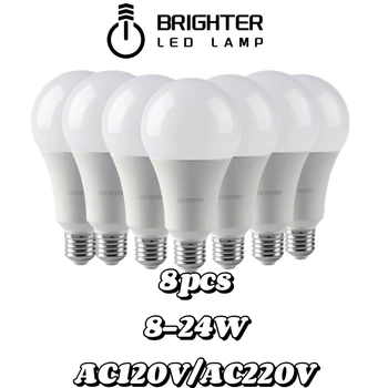 8ШТ E27 B22 LDE лампы Мощностью 8 Вт 9 Вт 10 Вт 12 Вт 15 Вт 18 Вт 20 Вт 24 Вт AC120V AC220V Теплый Белый Дневной свет Холодный Белый для Украшения дома