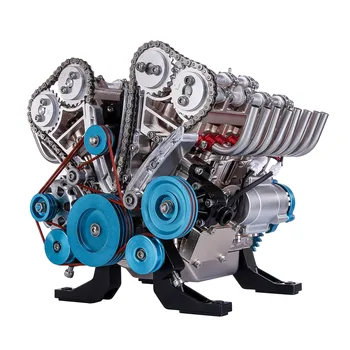 украшение, обучающее 500 + шт DIY модель двигателя V8, научный эксперимент по металлу, физическая игрушка в подарок, механический двигатель