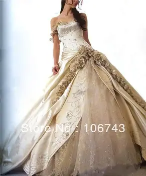 свадебное бальное платье mariage champetre длиной до пола, Горячая распродажа, Свадебные платья с вышивкой в виде сердца ручной работы и цветов на заказ