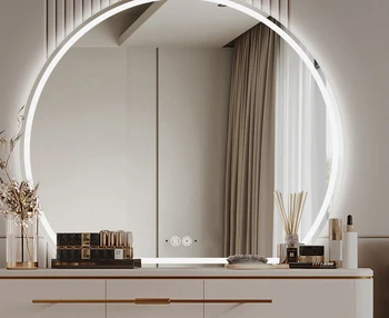 Подвесное зеркало для туалетного столика в спальне, настенное зеркало для туалетного столика специальной формы с подсветкой.