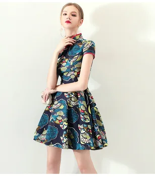 Короткая китайская юбка Чонсам, Улучшенное современное платье Чонсам, Модное ретро платье с рыбьим хвостом, Платье для девочек, китайский Чонсам ципао