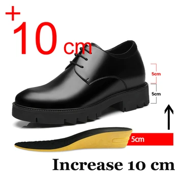 Мужские Модельные туфли С Лифтом, Обувь На платформе и Высоком Каблуке, Увеличивающая Рост, Деловая Повседневная Мужская Обувь на 10,8 см, Мокасины Выше