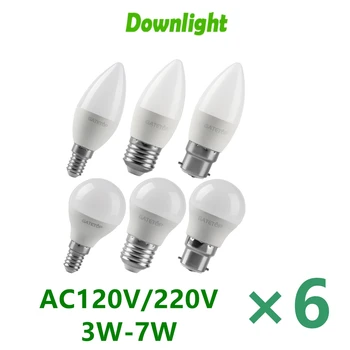 Светодиодная энергосберегающая свеча мини-сферическая лампа AC120V AC230V C37 G45 супер яркий не стробоскопический теплый белый свет 3 Вт-7 Вт