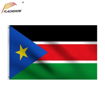 Флагшоу Южный Судан Суданский Флаг 3X5 Футов 100% Полиэстер, Устойчивый К УЛЬТРАФИОЛЕТОВОМУ излучению Баннер