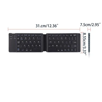 Складная Bluetooth-совместимая клавиатура, Перезаряжаемая Полноразмерная Ультратонкая Складная клавиатура карманного размера, Беспроводная 67 клавиш