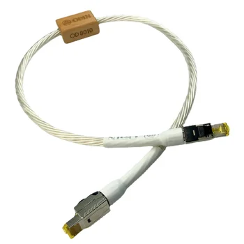 Новый Кабель ODIN Ethernet Cat8 Speed Lan Аудиокабели HIFI Сетевой патч-кабель RJ45 с посеребренным проводником высокой чистоты
