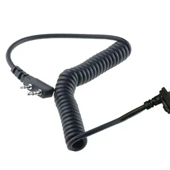 DIY K Head 2-контактный 4-Проводный Микрофон Кабель Динамика Микрофона Пружинная Линия для Baofeng UV5R UV-5R Для Портативной рации Kenwood TK370