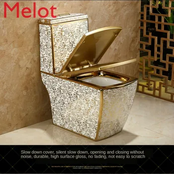 туалет для ванной комнаты золотистого цвета, унитаз, позолоченный керамический унитаз, золотые туалетные принадлежности