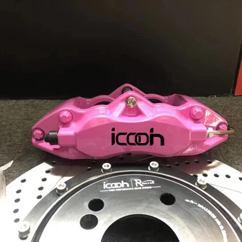Комплекты автомобильных Больших тормозов ICOOH, 4 Поршневых суппорта с дисковыми тормозными колодками 330 мм * 28 мм для Tesla Model 3/X/Y