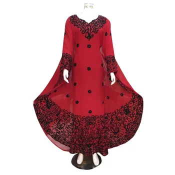 Женское длинное платье Красного марокканского дубайского платья Robe Farasha, Изысканное длинное вечернее платье