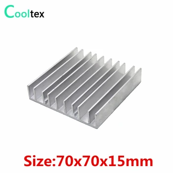 (20 шт./лот) 70x70x15 мм Алюминиевый радиатор теплоотвода для электронного чипа IC LED тепловыделяющий охладитель охлаждения