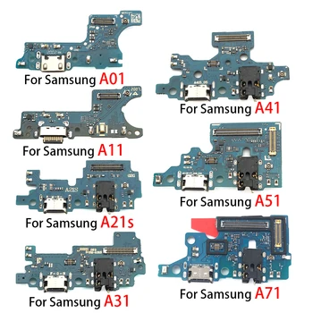 10 Шт. Для Samsung Galaxy A01 A11 A21S A31 A41 A51 A71 USB-порт Зарядного Устройства Разъем Платы Гибкий Кабель Запасные Части