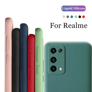 Для Realme 7 5G Чехол для Realme 8 7 5G V5 X7 Q2 6 Pro Чехол Coque Capa Fundas Оригинальный Жидкий Силиконовый Бампер Для Realme 7 5G