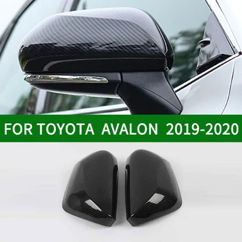 Для TOYOTA AVALON 2019-2020 отделка зеркала заднего вида автомобиля, аксессуары из черного углеродного волокна, боковые крышки зеркал с указателями поворота