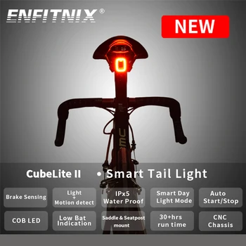 Задние фонари Велосипеда Enfitnix CubeLiteII, Интеллектуальный датчик Стоп-сигналов, USB, Дорожный велосипед MTB, Задние фонари CubeLite2