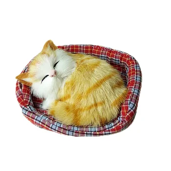 Милая имитирующая Звучание Плюшевая игрушка для спящего кота с орнаментами в виде гнезда, поделки для детей, любимый подарок на День рождения и Рождество