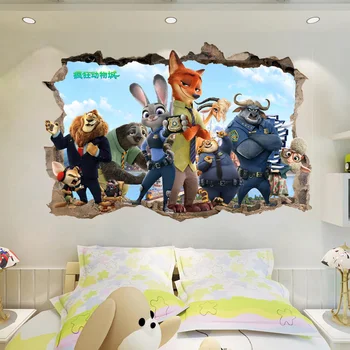 Зоопарк Сумасшедшие настенные художественные наклейки Деколь Декор Виниловый плакат Фреска съемный На Заказ DIY Детский подарок