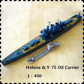 Легкий крейсер USS Helena в масштабе 1: 400 Y-75 для переноски масла, набор моделей из бумаги ручной работы, игрушки-пазлы ручной работы
