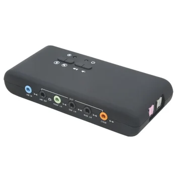 Стерео USB Динамический аудио Волоконно-оптический Объемный звук Цифровая внешняя 3D звуковая карта 7.1-канальный интерфейс записи Воспроизведения