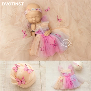 Dvotinst Реквизит для фотосъемки новорожденных девочек, наряд с маслом, платье, повязка на голову, Набор для студийной съемки Rainbow Fotografia Реквизит для фотосъемки