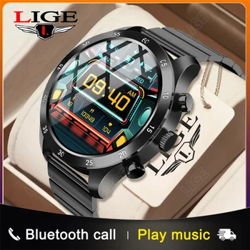 LIGE 2022 Смарт-Часы Мужские Bluetooth Call Пользовательский Набор Полный Сенсорный Экран Водонепроницаемые Умные Часы Спортивный Фитнес-Трекер Часы Для Мужчин