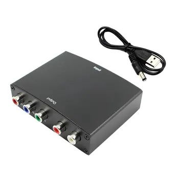 2023 Новый HDMI-совместимый с компонентом 55RCA RGB YPbPr Видео + R/L Аудио Адаптер Конвертер 2-канальный LPCM HD TV HD Video Converter