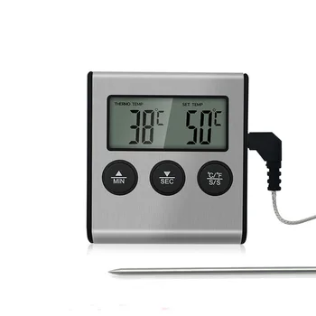 Мини-кухня, цифровой термометр для приготовления пищи, высокоточный измеритель температуры мясных продуктов для духовки, барбекю, гриль, функция таймера с датчиком